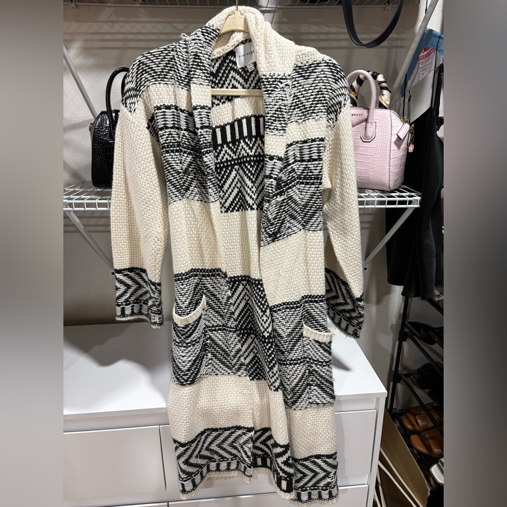 Black and White Patterned Cardigan